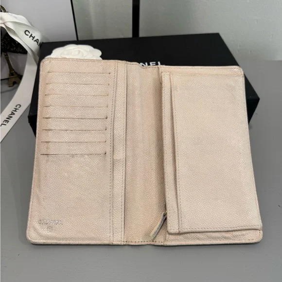 Chanel canvas pinstriped CC Wallet - Picture 6 of 8